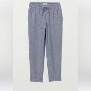 H&M pinstripe 100% linen pants, size 4
